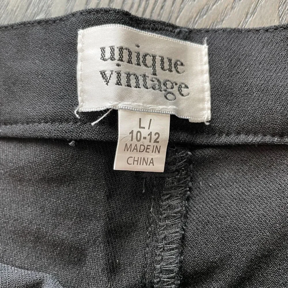 Unique Vintage Womens L Black Studded Skinny Western Cowboy Howdy Pants NWT - Picture 3 of 10